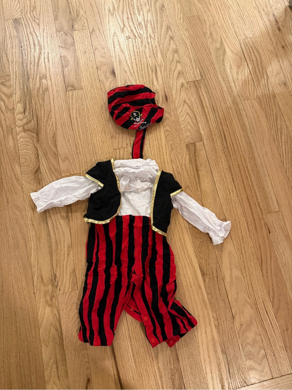 Kids Pirate Costume - Red & Black Striped Outfit